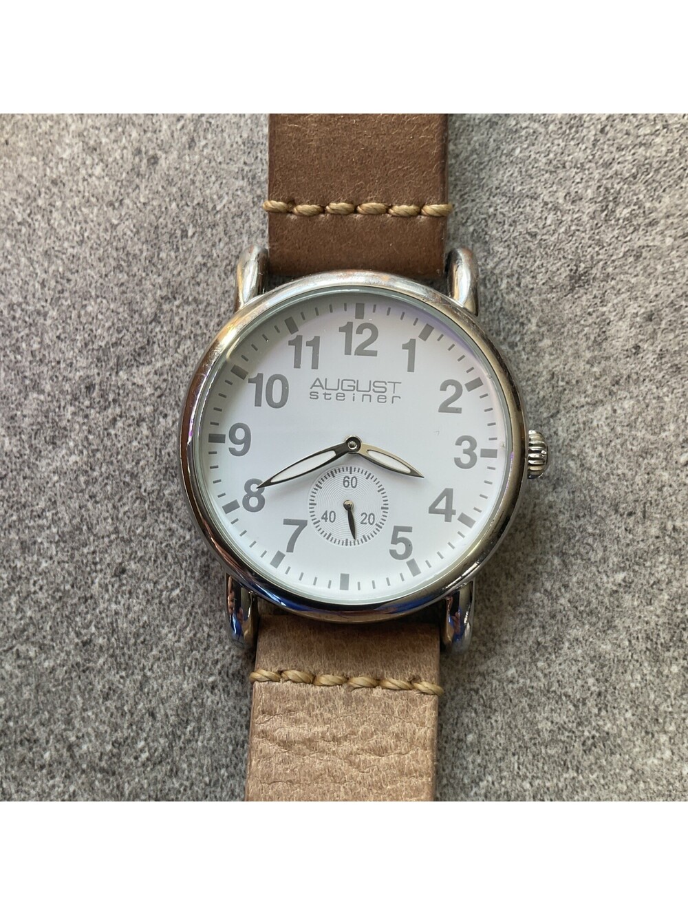 AUGUST Steiner Women’s Watch 37mm Case AS8110TN Genuine Tan Leather Band B-K
